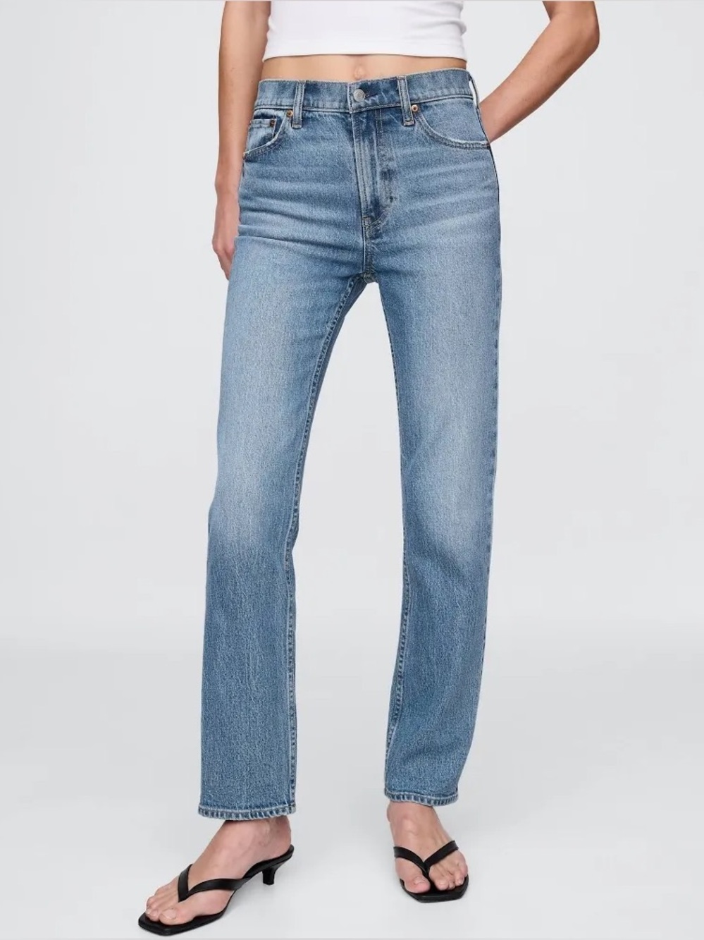 GAP High Rise ’90s Slim Straight Jeans - Medium Indigo